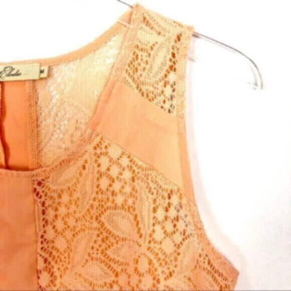 Elodie by Anthropologie | Peach Sleeveless Lace Tank Top Size Medium - Picture 3 of 7